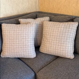 Gray Sofa or Bed Pillow Set (3)